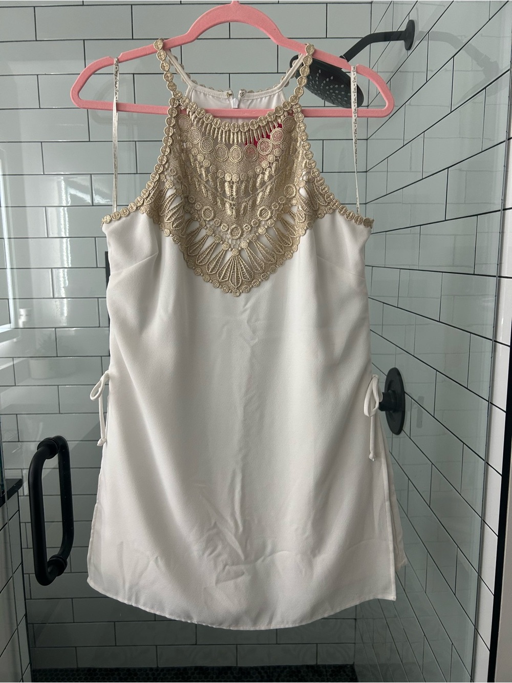 NWOT Lilly Pulitzer white and gold metallic Pearl Romper size 6